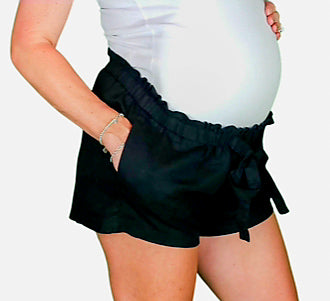 chinese dress ladies Isabel Maternity Underbelly Linen Blend Pull-On Shorts – Bellies to Bellies