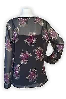 Old Navy Maternity Black Sheer Floral Top