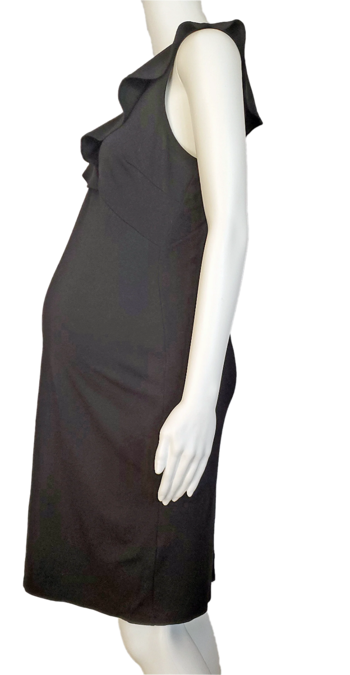 Ruffle Detail Sleeveless Knit Maternity Dress