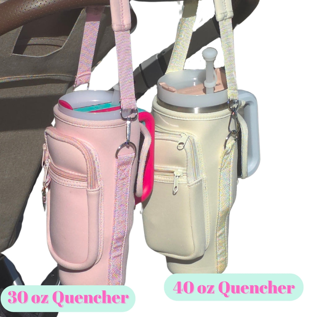Water Bottle Cup Holder for Stanley Quencher with Stroller Handle and Bellies to Bellies