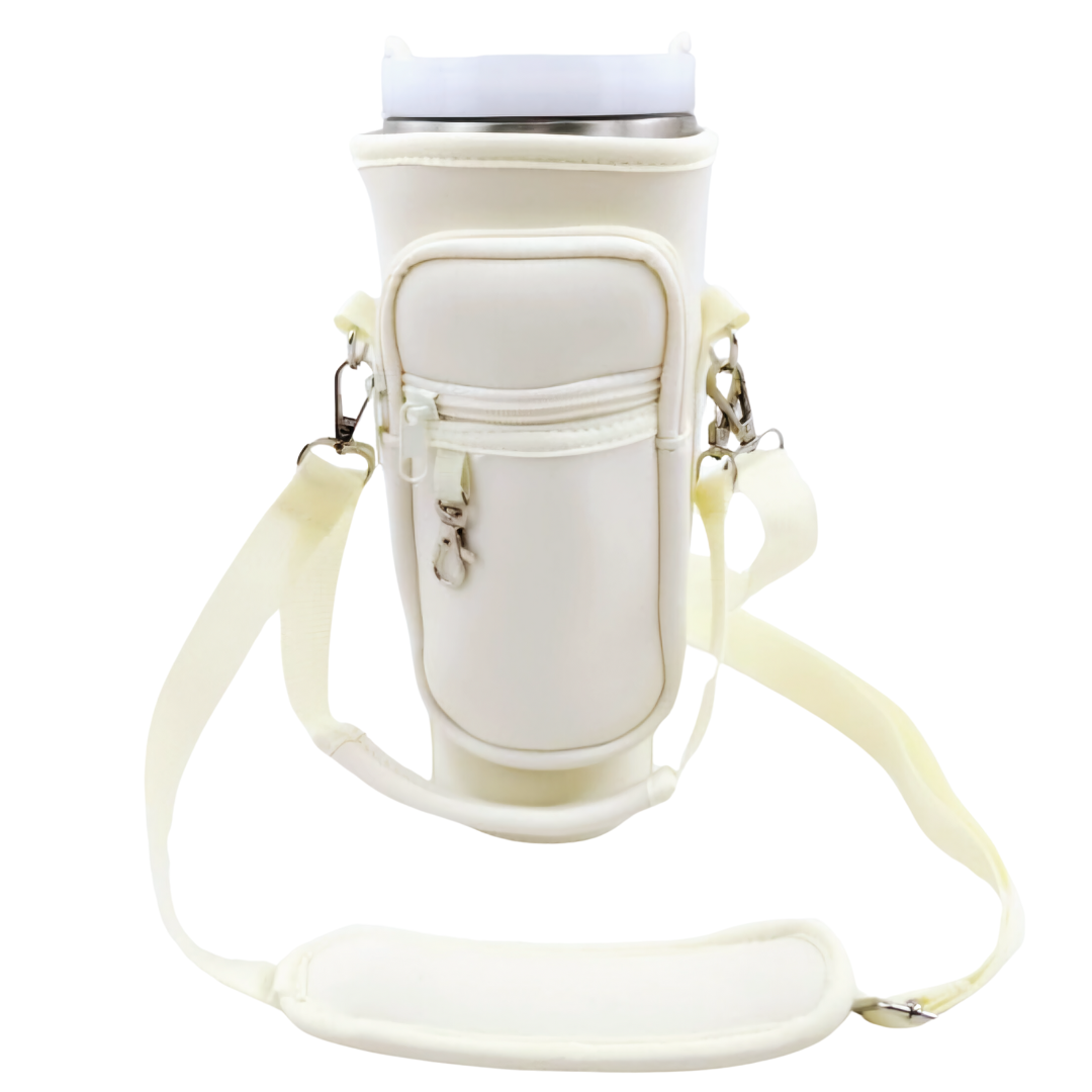 Stanley Cup Holder for Stroller- w/ Large Phone Pocket, Crossbody Strap & Wallet, Fits Most 30/40 Ounce Styles , Water Bottle Holder for Moms, Travelers & Active Lifestyles