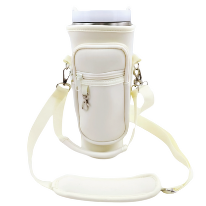Stanley Cup Holder for Stroller- w/ Large Phone Pocket, Crossbody Strap & Wallet, Fits Most 30/40 Ounce Styles , Water Bottle Holder for Moms, Travelers & Active Lifestyles
