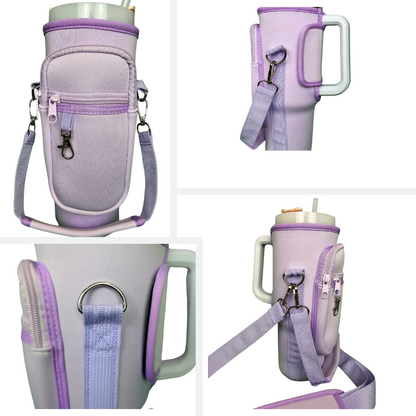 Stanley Cup Holder for Stroller- w/ Large Phone Pocket, Crossbody Strap & Wallet, Fits Most 30/40 Ounce Styles , Water Bottle Holder for Moms, Travelers & Active Lifestyles