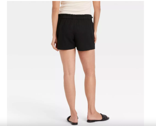 Isabel Maternity by Ingrid & Isabel Underbelly Linen Blend, Tie-Front Pull-On Shorts