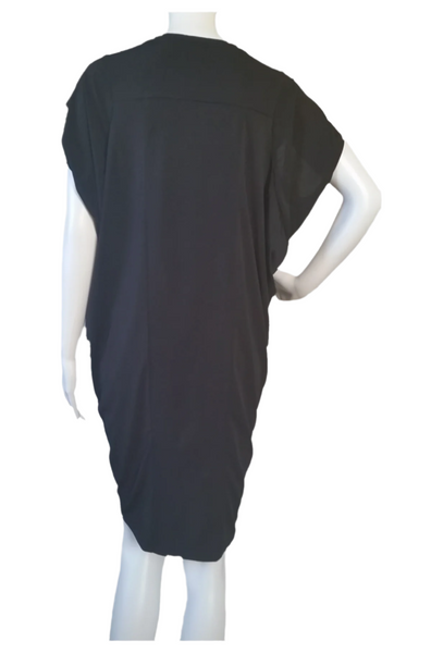 Black Draped Detail Knit Dress