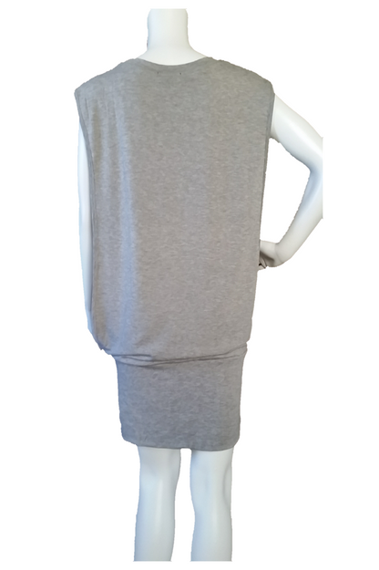 Knit Sleeveless Dress, Banded Hem & Back Drape Detail Bump Friendly Bellies to Bellies Knit Sleeveless Dress, Banded Hem & Back Drape Detail Bump Friendly Bellies to Bellies