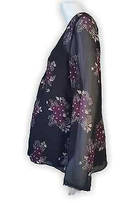 Old Navy Maternity Black Sheer Floral Top