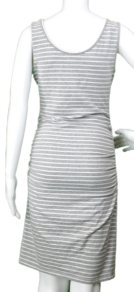 Gray & White Striped Tank Dress