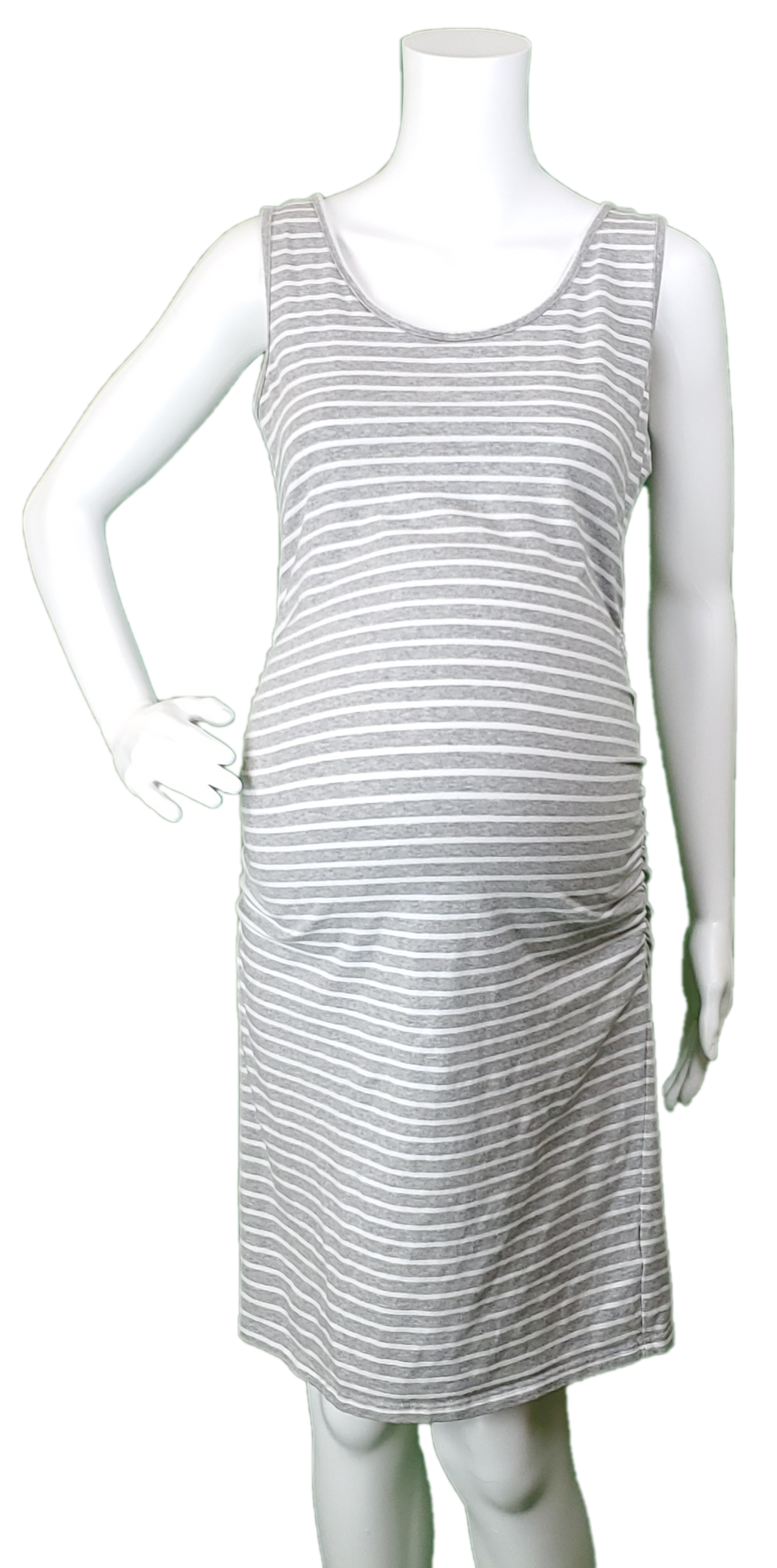 Gray & White Striped Tank Dress