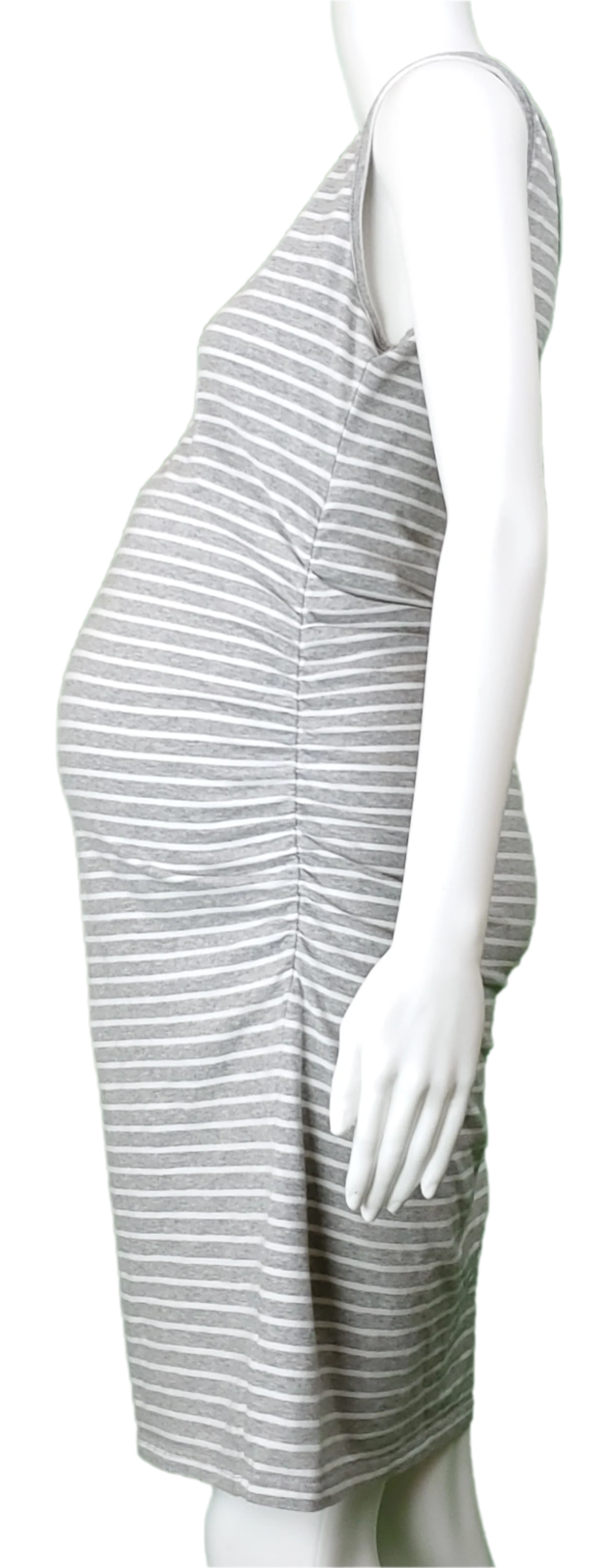 grey and white striped maternity dress Alana Maternity Maxi Dress Cruise Stripe