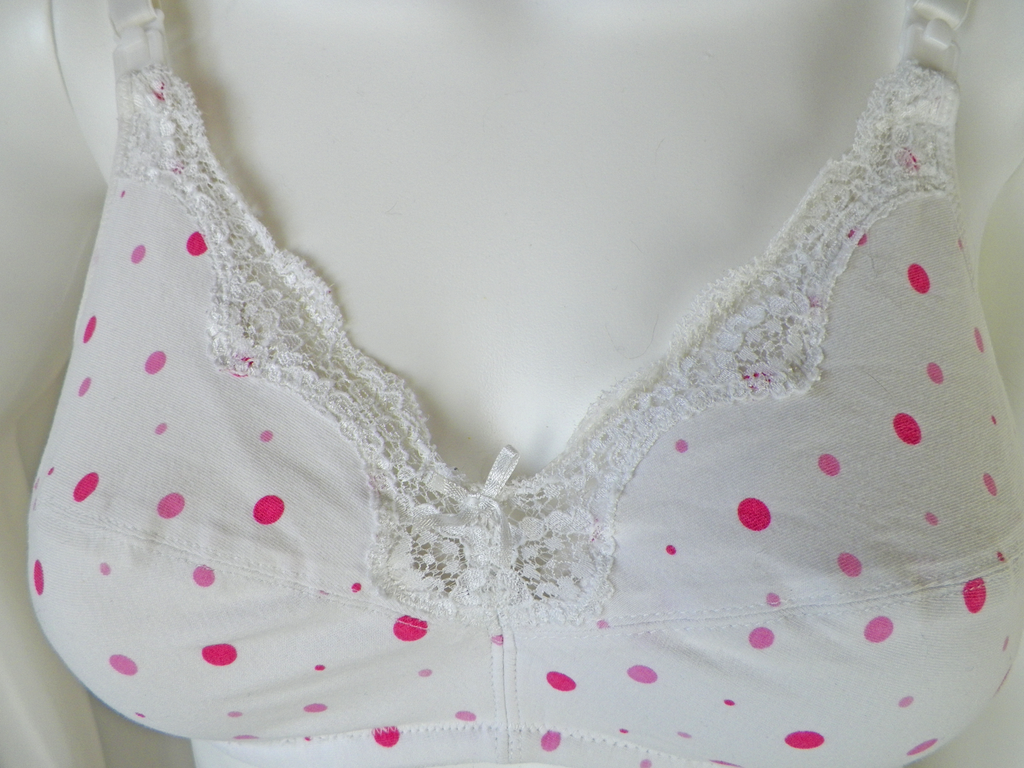 Pink Polka Dot Wireless Cotton Blend Nursing Bra – Bellies to Bellies